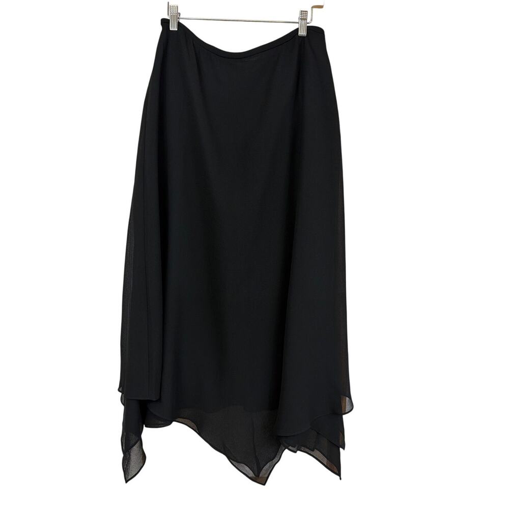 Vintage J.R. Nites by Caliendo Black Sheer Overlay Maxi Skirt 12
